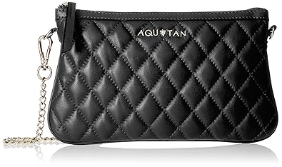Aquatan Womens Chain My Heart Chained Small Leather Sling Bag Black AT-S-41