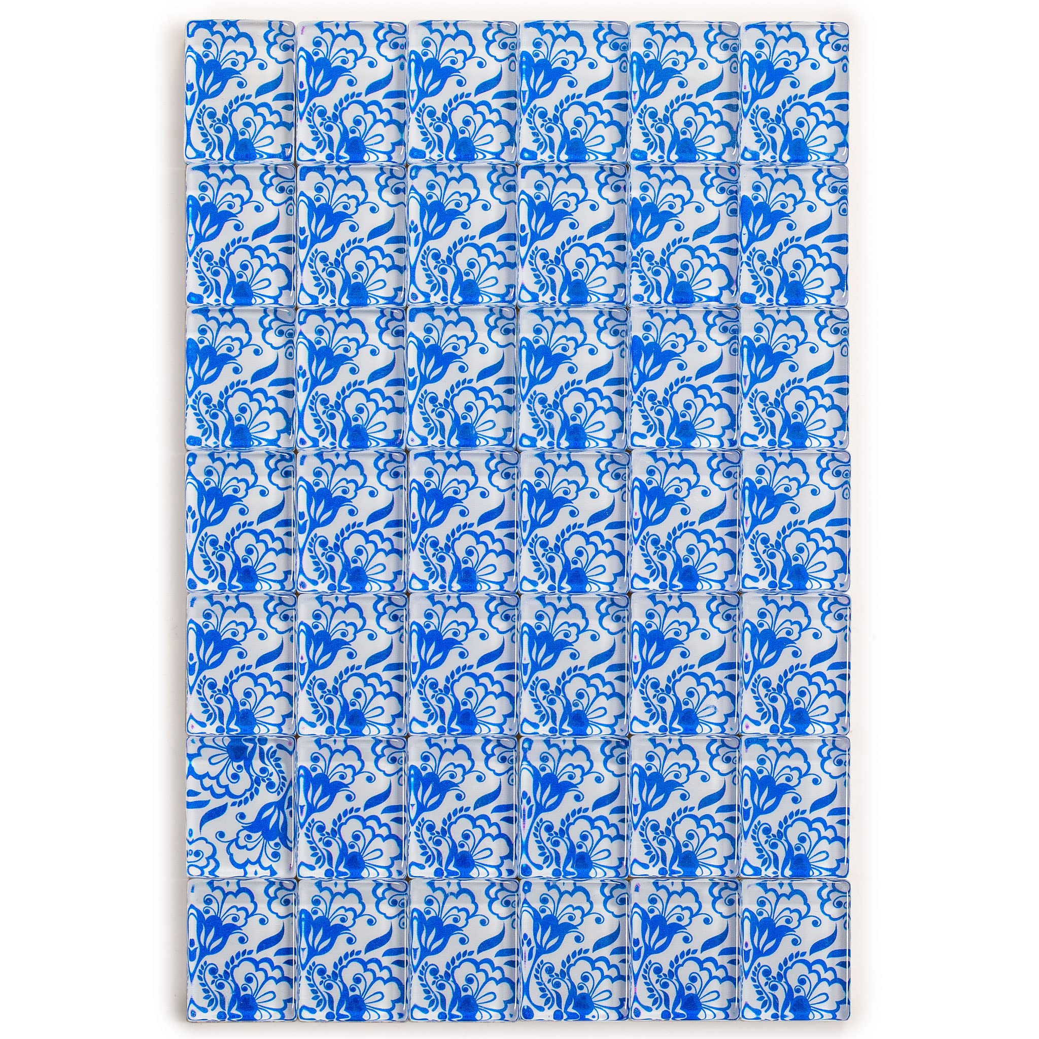 Yellow Mountain Imports American Mahjong Set, Chinoise II with Floral Blue Soft Case - All-in-One Racks with Pushers, Wright Patterson Betting Coins, Dice, & Wind Indicator