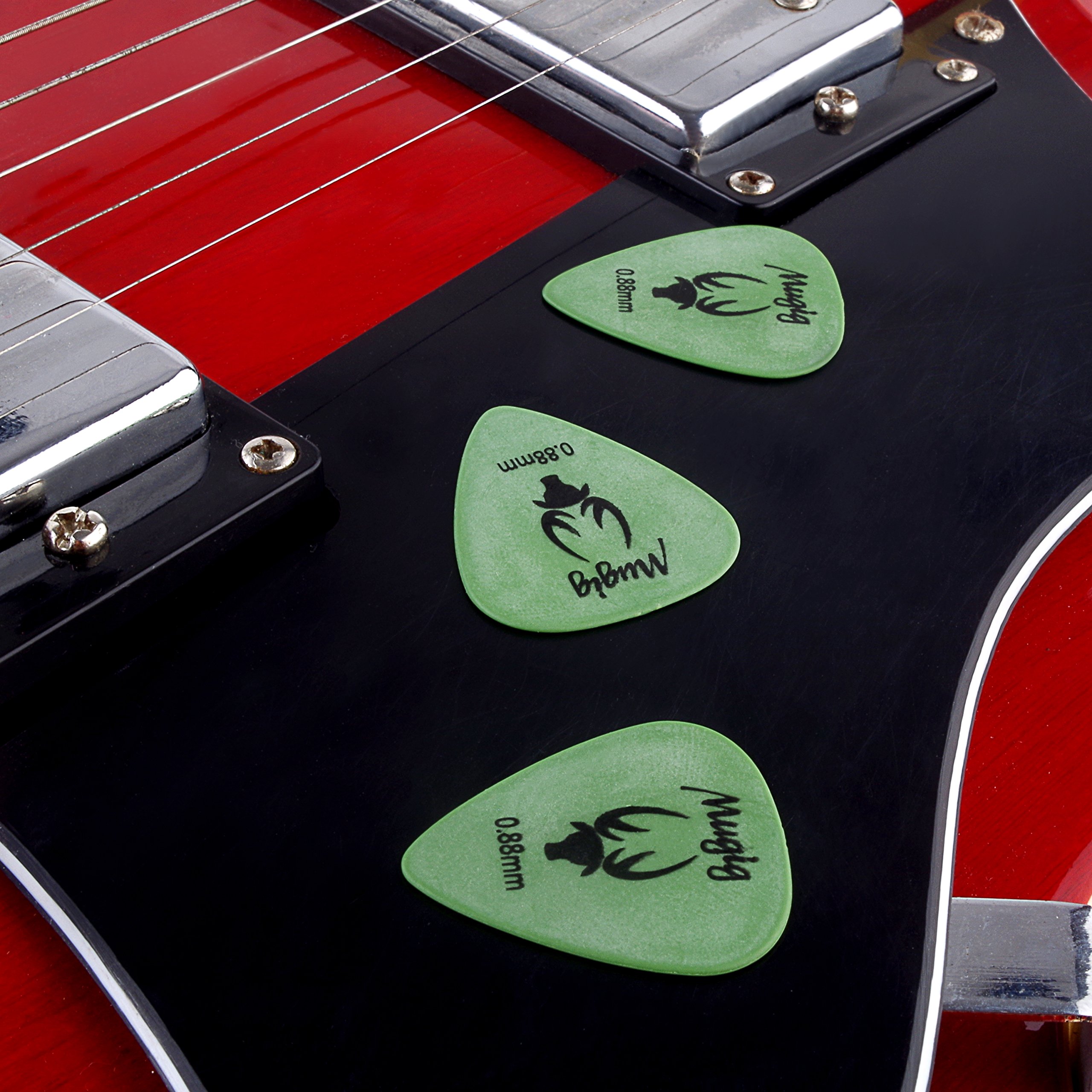 Mugig Gitarre Plektren Plektron bunte Picks 50 Stück 0.88mm für E-, Akustik- und Bass-Gitarre (0.88mm)