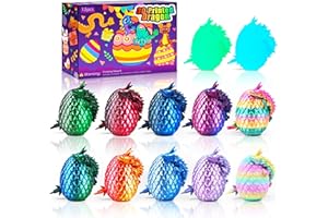 Impossmaker 3D Printed Mini Dragon Eggs Set with Dragon Inside, Articulated Crystal Fidget Toy, Cool Stuff Fun Gifts for Adults, Teens, Boy, Easter Basket Stuffers, 12PCS