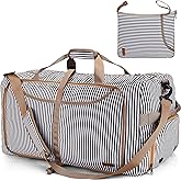 120L Duffle Bag for Travel, Large Foldable Waterproof Travel Duffel Bags Weekender Overnight Bag for Men and Women with Shoe Compartment (Stripe)