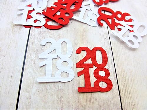 Amazon Com 2018 Red And White Confetti 2 Packs Of 60