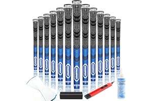 CHAMPKEY Premium Hybrid Golf Grips 13 Pack with All Repair Kits - All Weather Performance Golf Club Grips - High Traction and Control Half Corded Golf Grips for Men