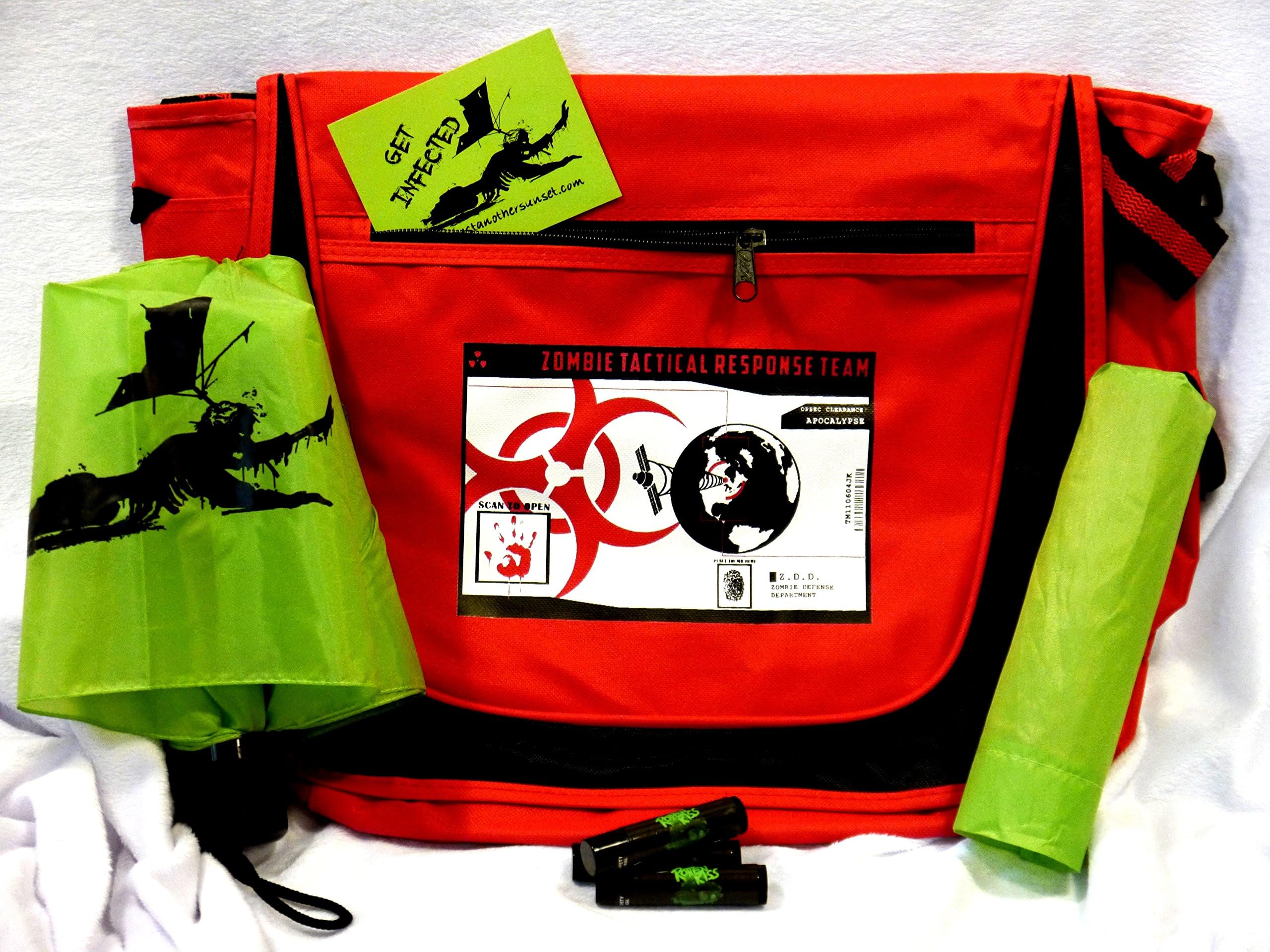 Zombie Tactical Response Team Go Bag Kit with Messenger Bag and Umbrella