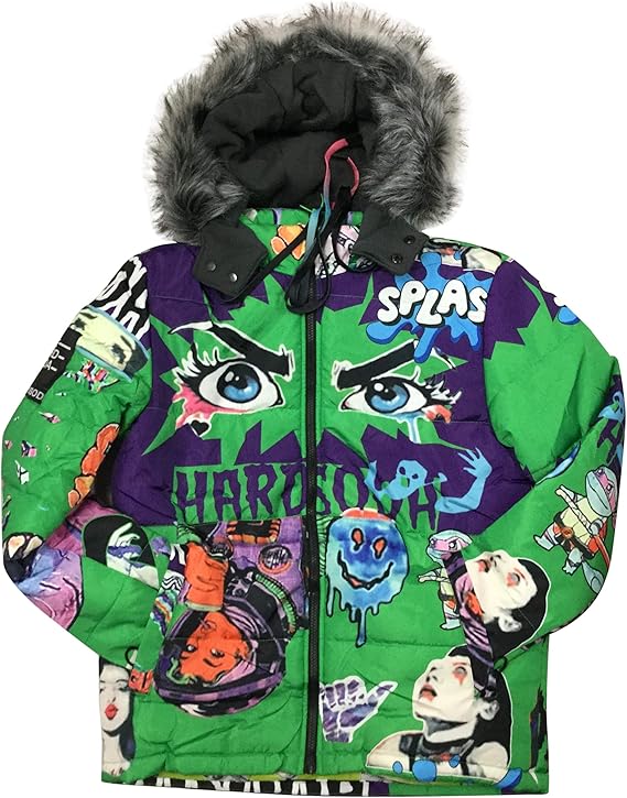 Amazon.com: Men's Hardsoda Green Psycho Puffer Jacket - XL: Clothing