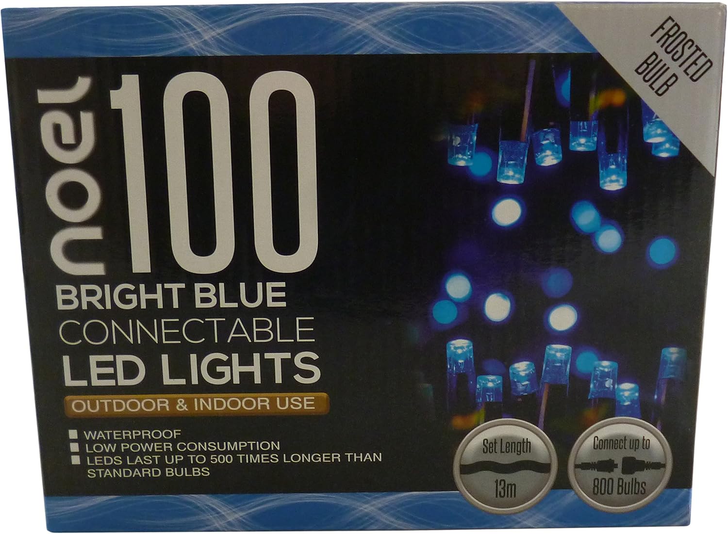 100 Blue LED Connectable Lights - Indoor / Outdoor Lights - 10m Length