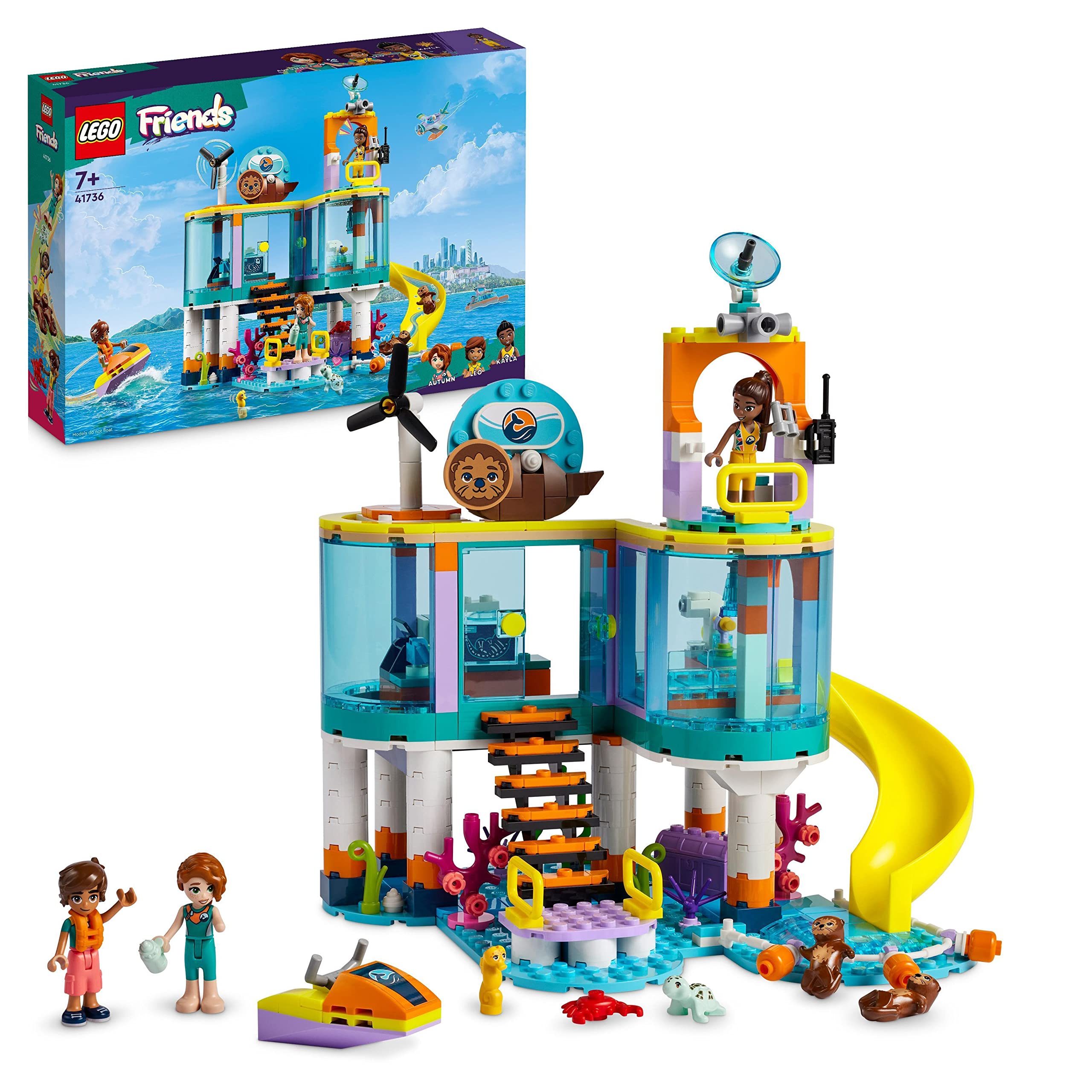 LEGO Friends Sea Rescue Centre Vet Set, Animal Care Building Toy for 7 Plus Year Old Kids, Girls and Boys, with Otter, Seahorse and Turtle Figures 41736