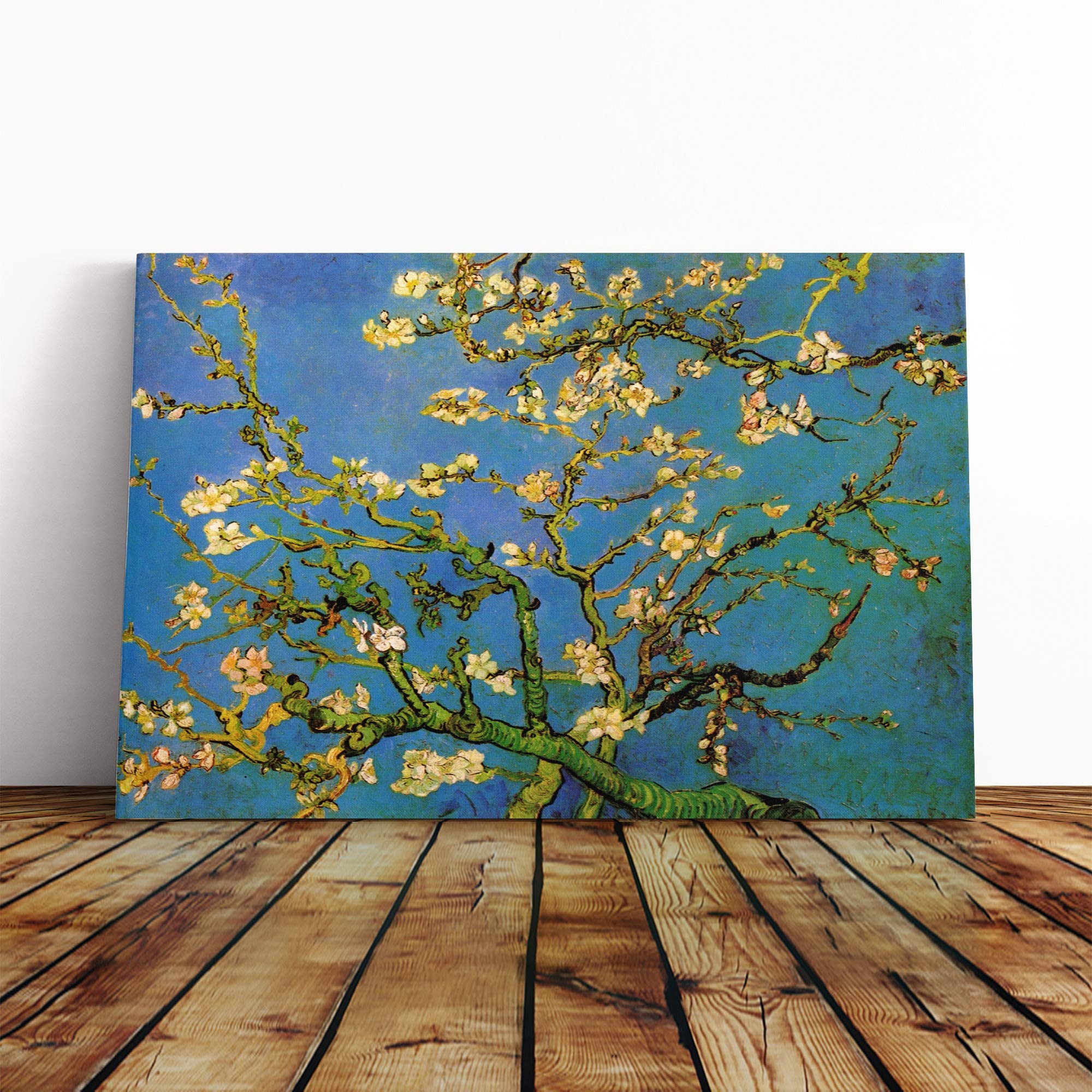 Vincent Van Gogh Almond Blossom Tree (2) Canvas Print | Gallery Wrapped 30mm Frame Wall Art | 20x14 inches | Ready to Hang | Modern Floral Picture | Living Room Bedroom Lounge Office