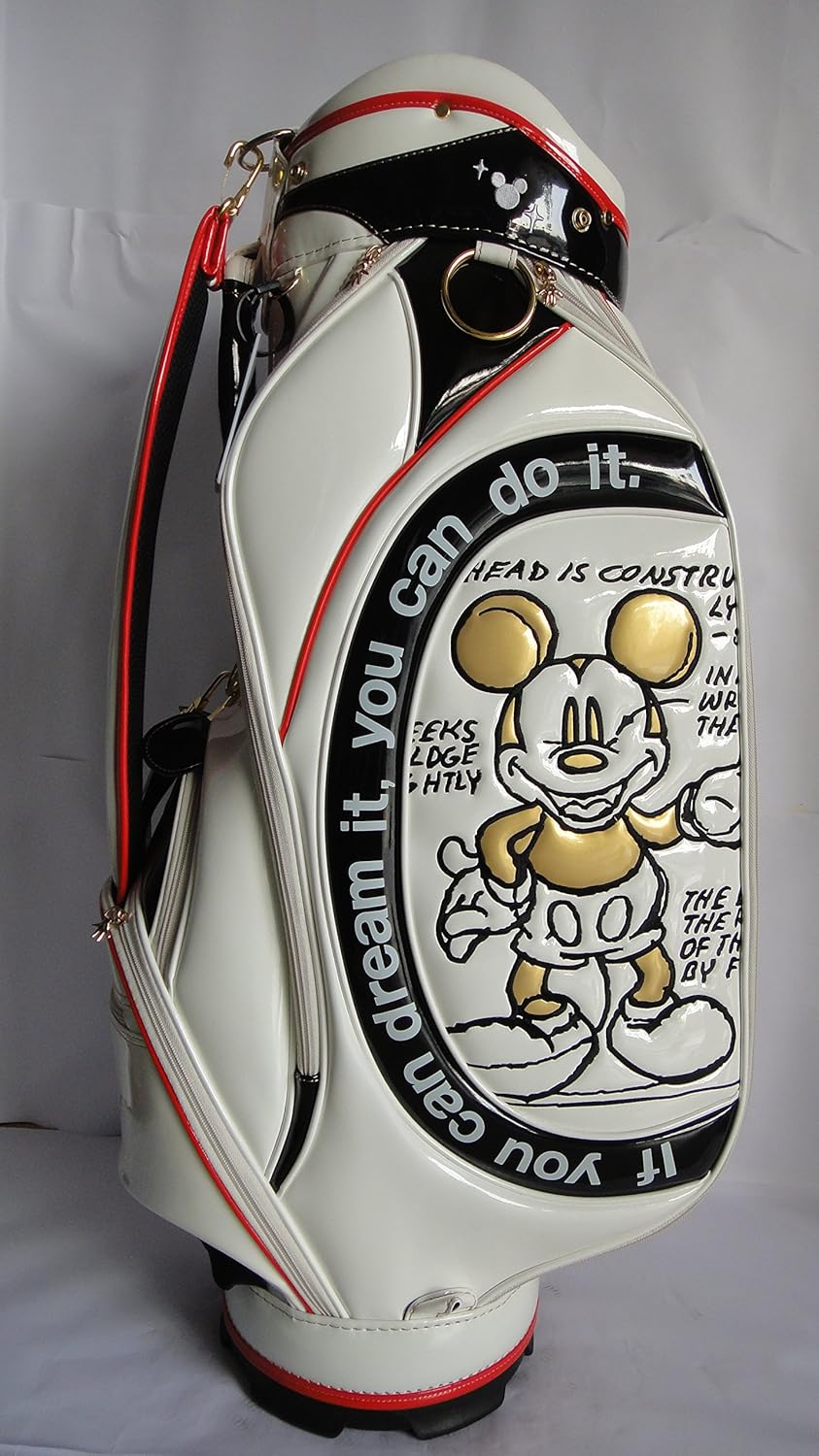Amazon ディズニーミッキー Disney Michey キャディーバッグ ケース ゴルフバッグ白 ノーブランド メンズキャディバッグ