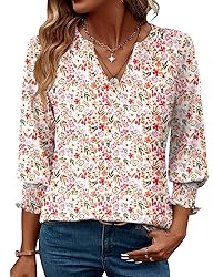 LOMON Elbow Length Tops for Women 3/4 Womens Dressy