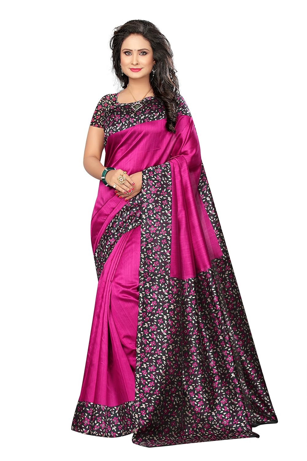rangreza women's mysore kalamkari silk floral printed saree.