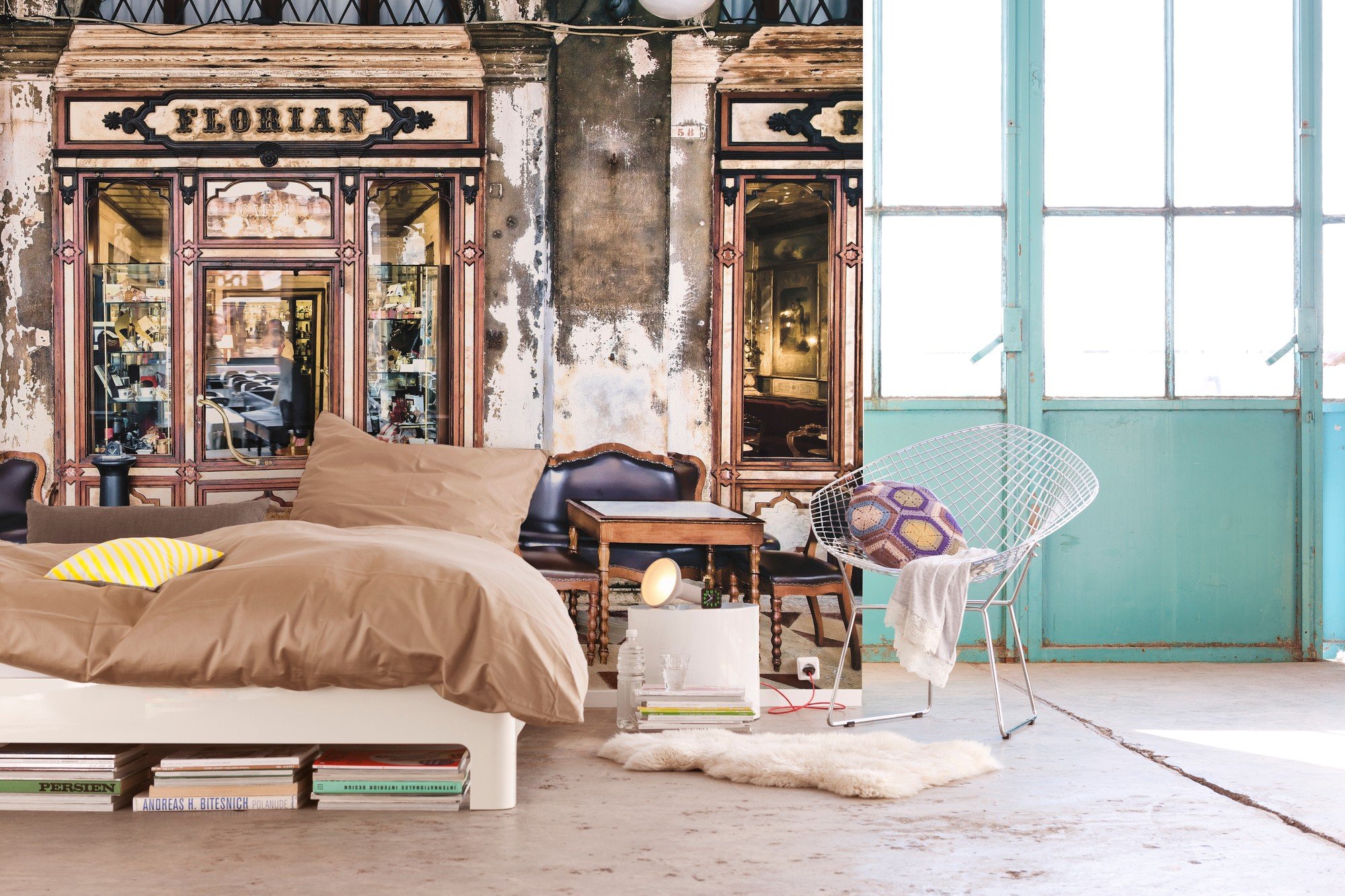 Komar XXL4-058 Komar Florian Venice Italy Wallpaper Wall Mural - (368 x 248 cm) - Brown, Blue, Red, White, Yellow (1-Piece)