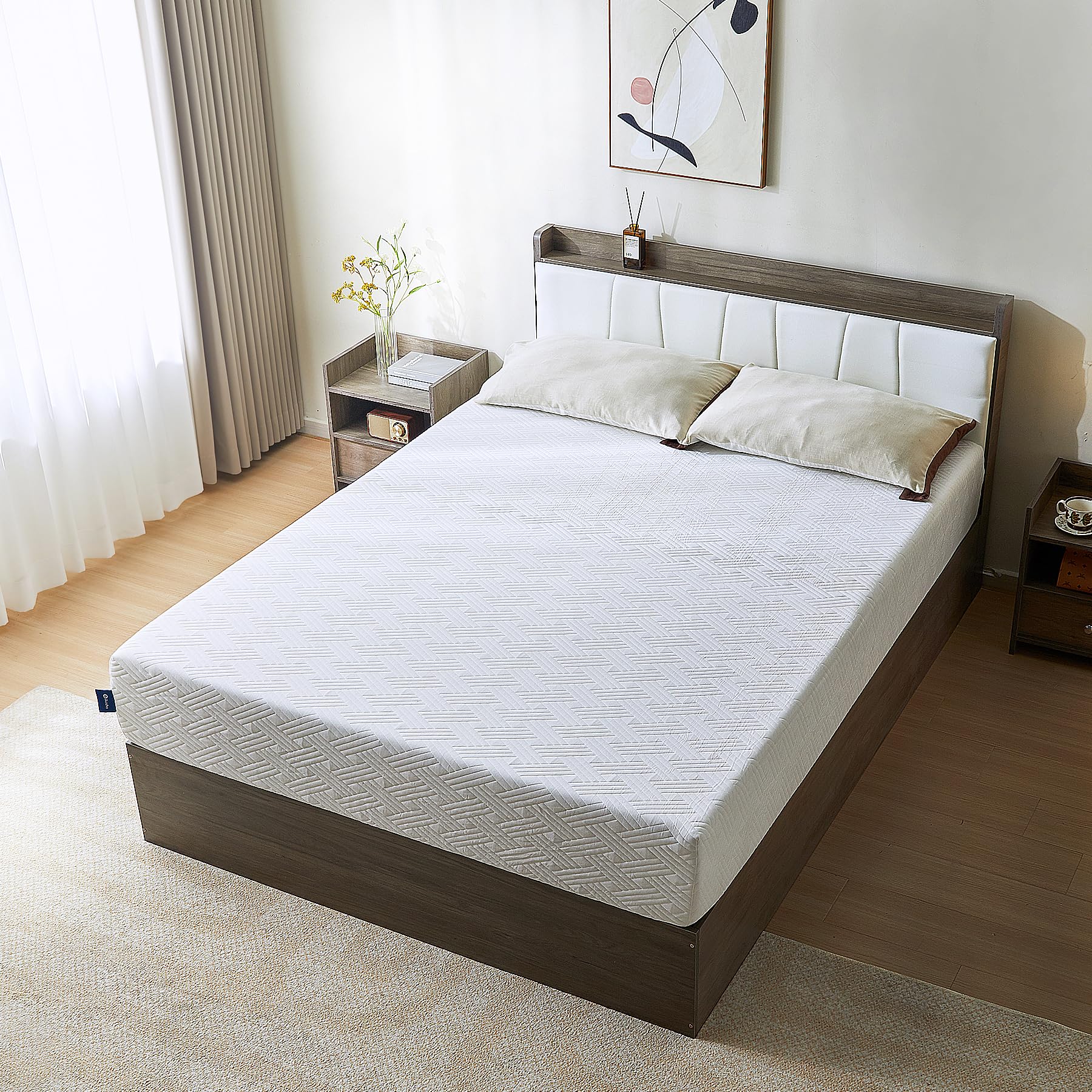 Aosha Full Size Mattress, 8 inch Memory Foam Mattress Medium Firm Mattresses for Cool Sleep Relieving Pressure Relief CertiPUR-US Certified Mattress for Kid Adult in a Box
