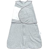 Enrich YLife Swaddle Sack for Baby 3-Ways Adjustable Swaddling Sleeping Bag Cotton Wearable Blanket for Newborn Boys and Girls, 4 Season, 3-9 Months (Gray)