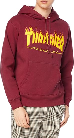 Amazon スラッシャー メンズ スウェットパーカー ブランドロゴ Th Flame Hoodie トレーナー おしゃれ トレーナー パーカー 通販