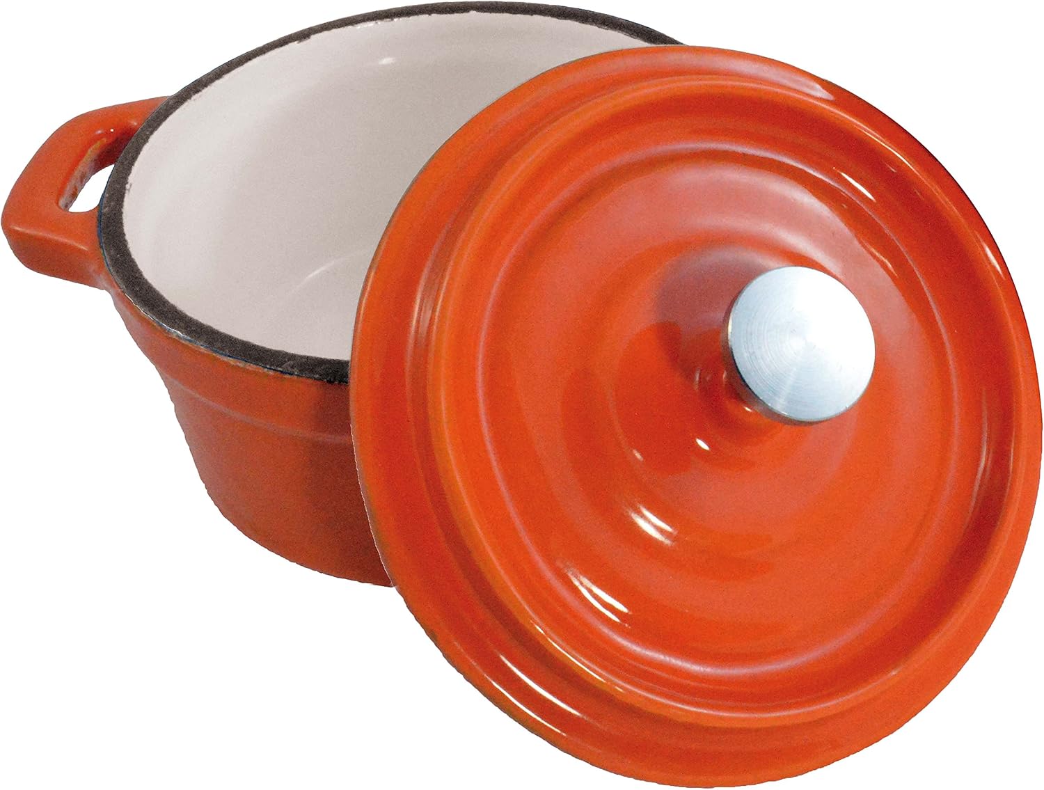 Paderno World Cuisine Mini Orange Enamel Dutch Oven, 29-Ounce