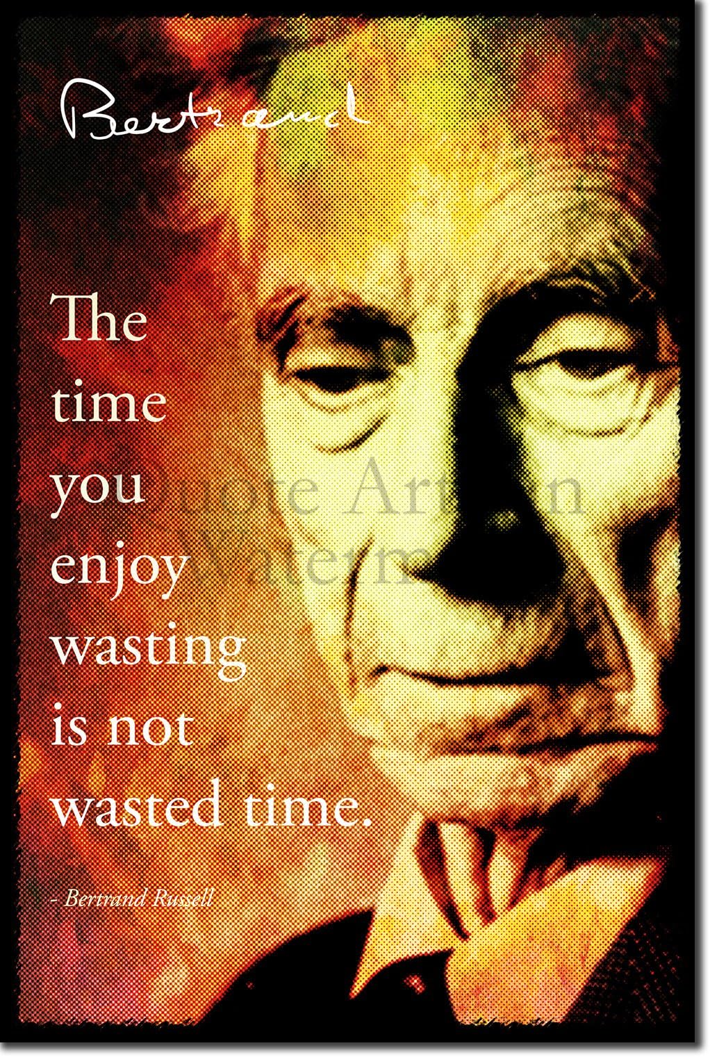Introspective Chameleon Bertrand Russell Art Print Photo Poster Unique Gift Quote Philosophy Mathematics - Size: 18 x 12 Inches