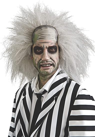 Amazon Com Rubie S Mens Beetlejuice Wig White Party Supplies Grey One Size Us Clothing