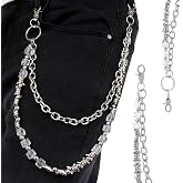 ARZASGO Layered Punk Pants Chain for Men Women, Gothic Hip Hop Jean Chain Wallet Chain Biker Trouser Chain, Goth Emo Fashion Keychain Accessories