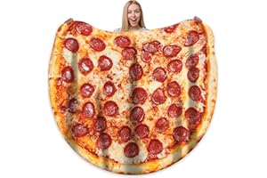 Bcareself Pizza Blanket Adult Kdis Size Double Sided Funny Realistic Food Personalized Throw Blanket Novelty Gift for Everyone 300 GSM Soft Flannel 71 inches Red