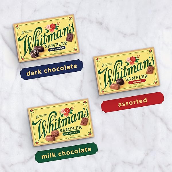 WHITMAN’S SAMPLER MOTHER’S DAY GIFT BOX, DARK CHOCOLATE ASSORTMENT, 10 OUNCE (22 PIECES)