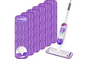 6 Pack Reusable Mop Pads Compatible with Swiffer PowerMop - Enspoway Microfiber Washable Mopping Pad Refills for 13" 14" 15" 