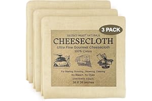 Regency Wraps 100% Cotton Ultra Fine Natural Cheese Cloth, 27 sq.ft 36" X36" 3 pcs,Food Grade for Basting Turkey, Canning, St
