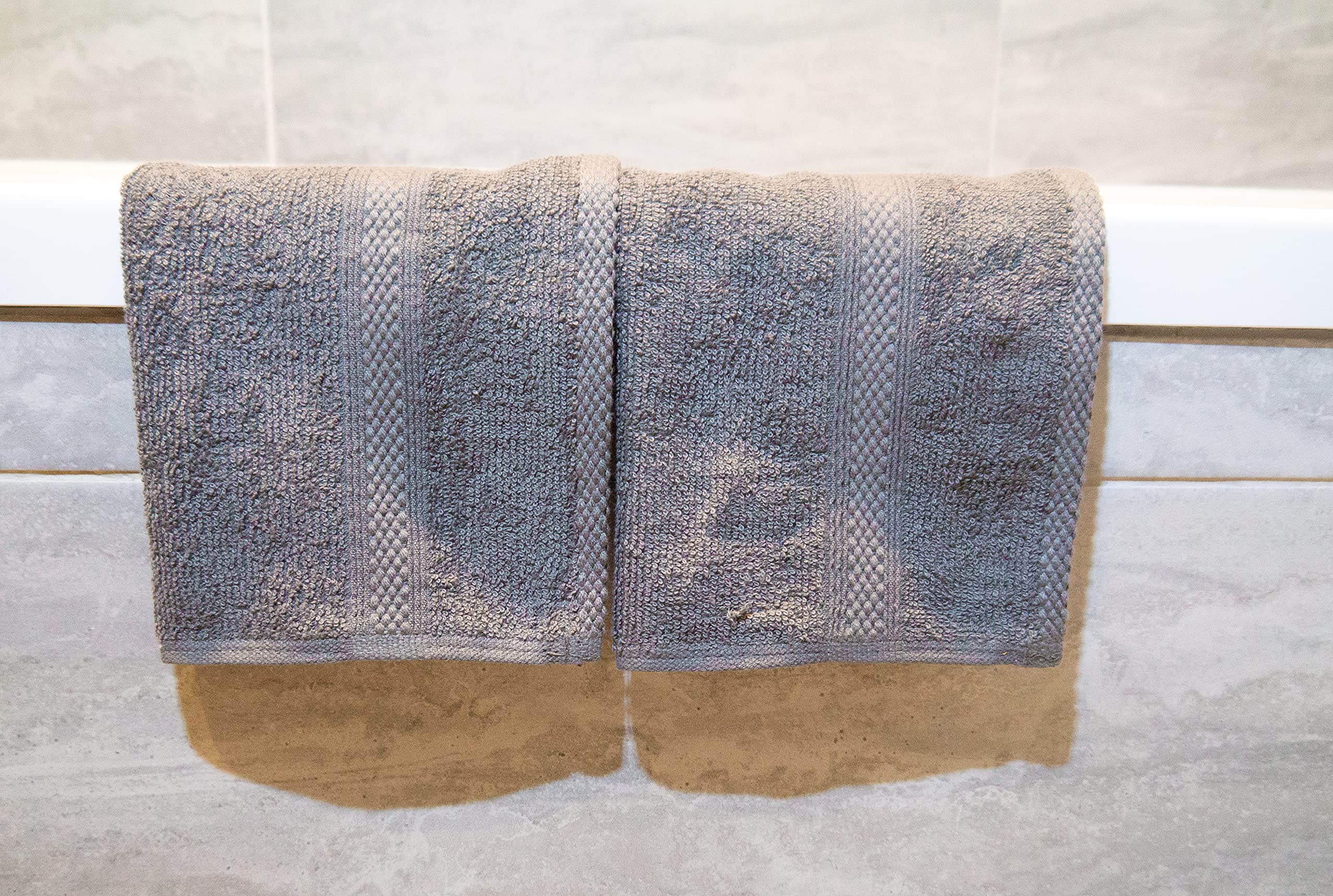 Lex's Linens Pack of 2 100% Combed Cotton Grey Facecloths 30 x 30 cm