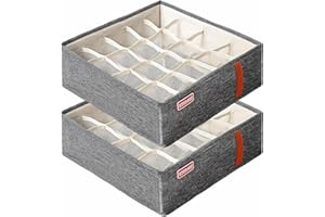 MossyWisp 2 Pack Sock Organizer Dor Drawers, 40 Cell Fabric Foldable Cabinet Closet Organizers and Storage Boxes for Storing 