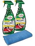 Turtle Wax 50834 1-Step Wax & Dry-26 oz. Double Pack with Microfiber Towel, 52. Fluid_Ounces, 2 Pack