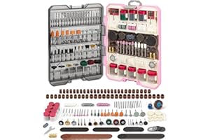 EZUVITA 618PCS Rotary Tool Accessory Kit, Fits Dremel Rotary Tools, Universal Fitment for Polishing, Sanding, Cutting, Drilling, Engraving, Grinding with Portable Tool Storage Case (Pink ）