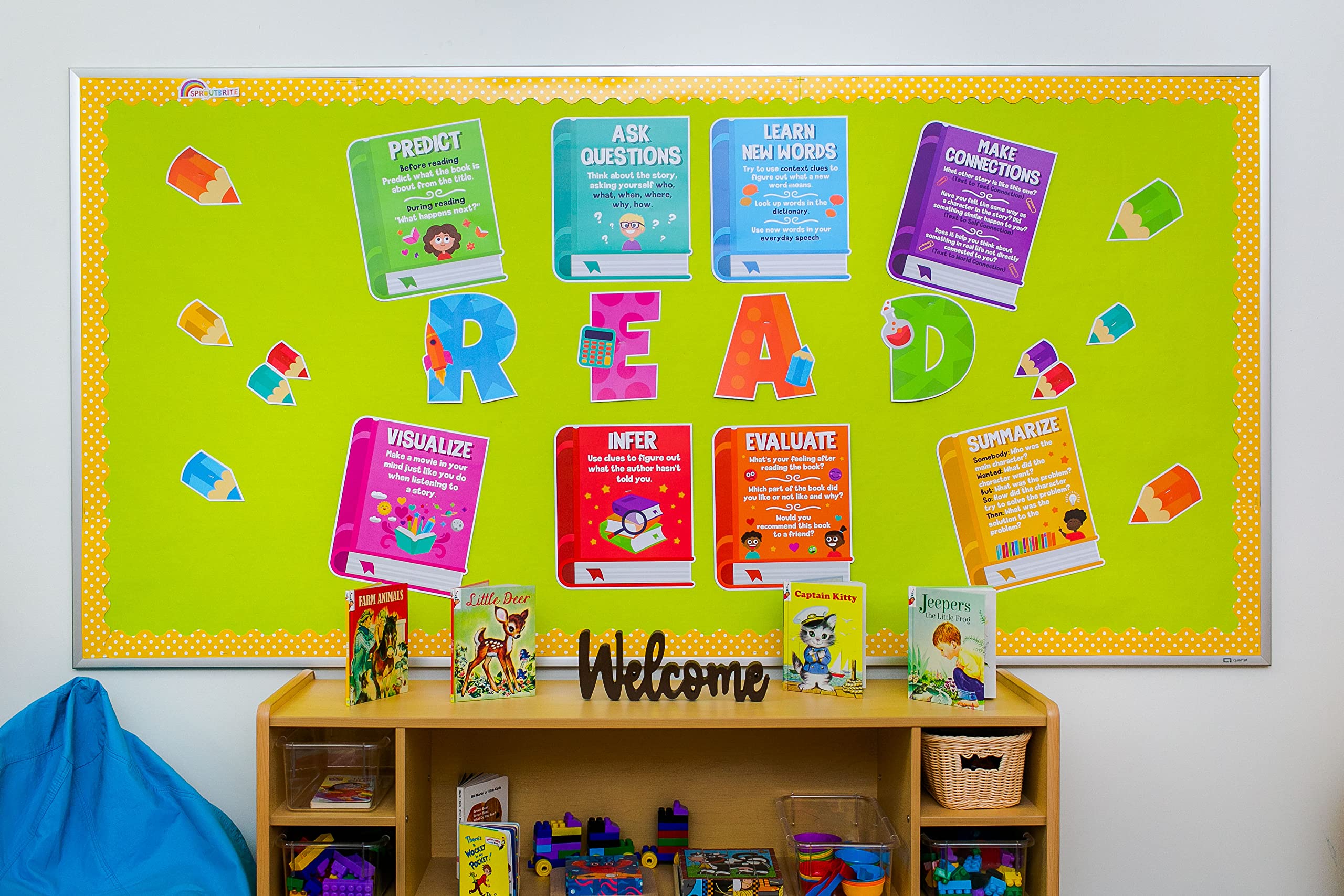 Mua Sproutbrite Reading Bulletin Board Paper Cutouts Classroom ...
