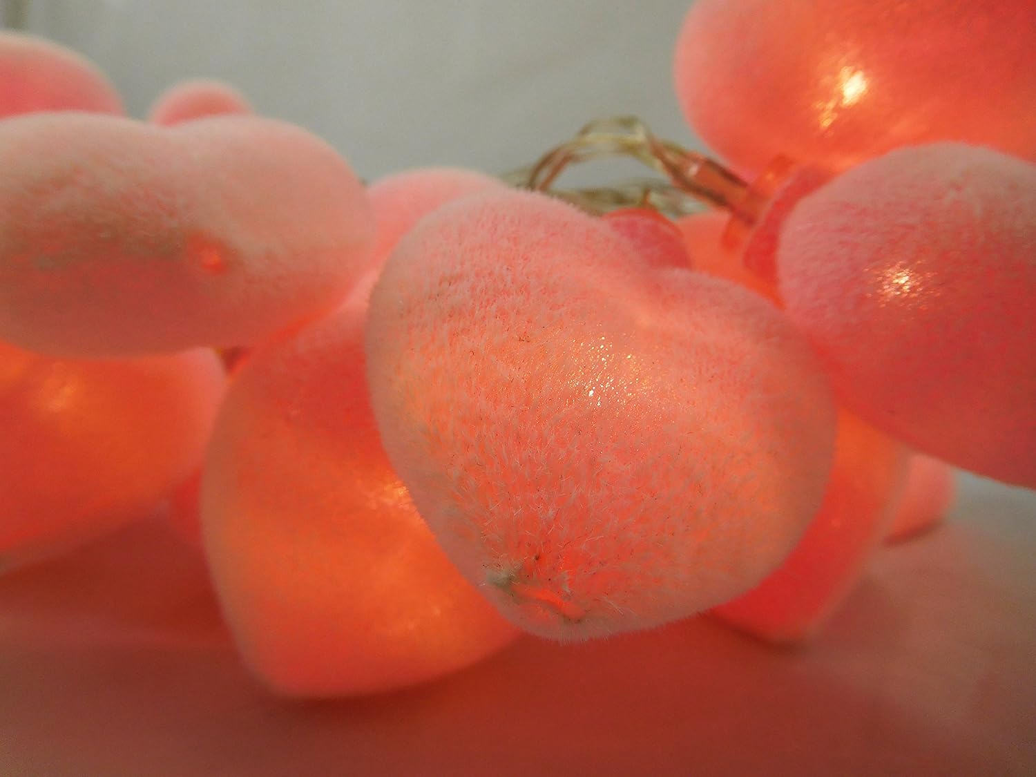Christmas Concepts Warm White LED Flock Pink Heart Lights - Fairy Lights for Bedroom Party and Wedding (20 LED) - Image 3