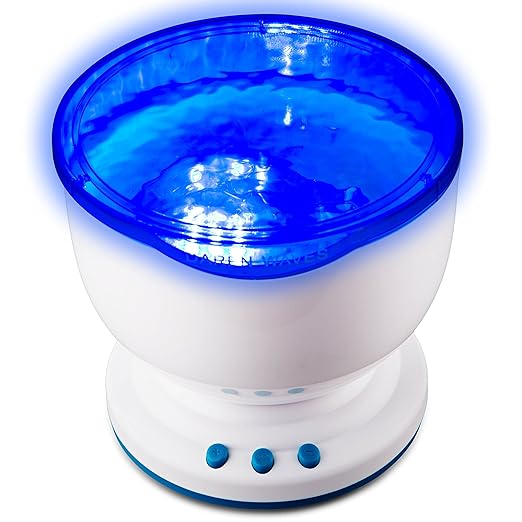 lugumy océano noche proyector de luz azul olas del mar de ...