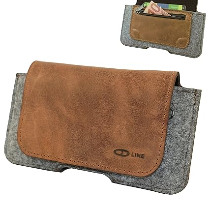 OrLine Handytasche geeignet für Samsung Galaxy S6 Edge mit Silikon Case. Gürteltasche mit Magnetverschluß und EC-Kartenfach a