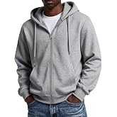 COOFANDY Men Full Zip Hoodie Fleece Zipper Sweatshirt Casual Hooded Jacket | lightweight fleece-lined and smooth zipper, versatile drawstring hood, ideal for daily wear, school, gym, outdoor activities