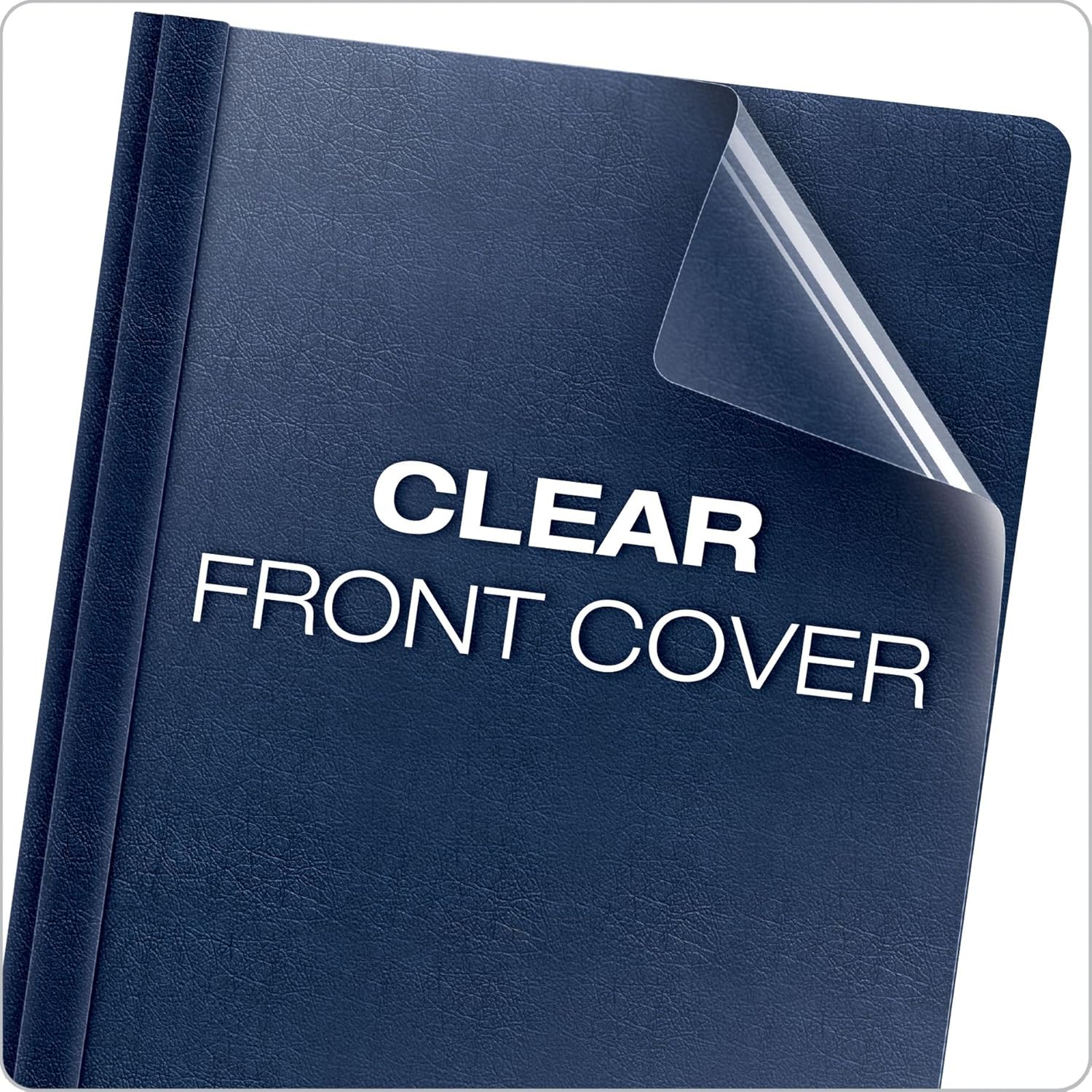 Oxford Premium Clear Front Report Cover, Letter Size, Dark Blue, 25 per box (58802EE) : Business Report Covers : Office Products