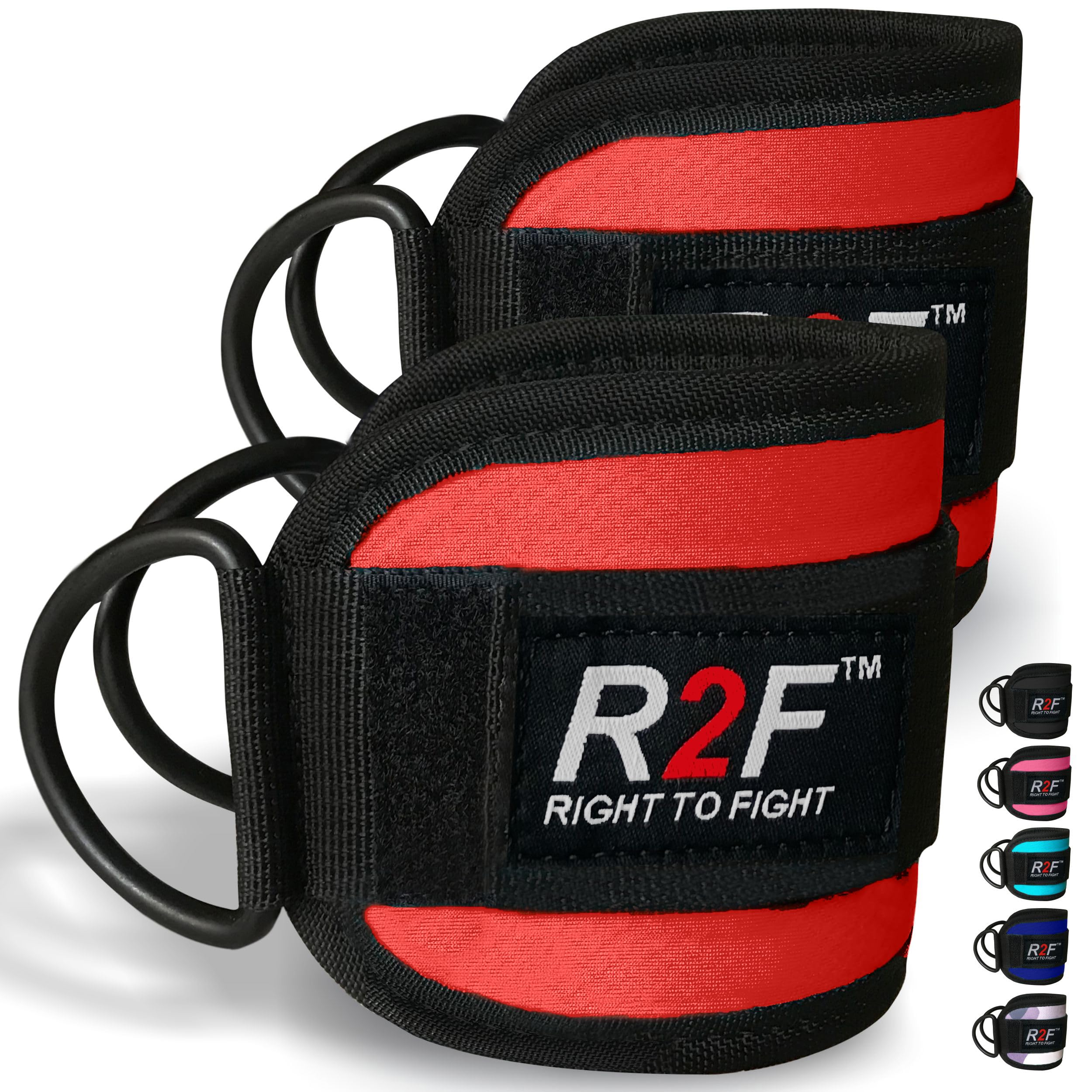 R2F Ankle Straps for Cable Machine Attachments - Pack of 2 Fitness Straps Gym Cuffs for Kickbacks, Glute Workouts, Leg Extensions, Curls, Booty Hip Abductors Exercise for Men and Women
