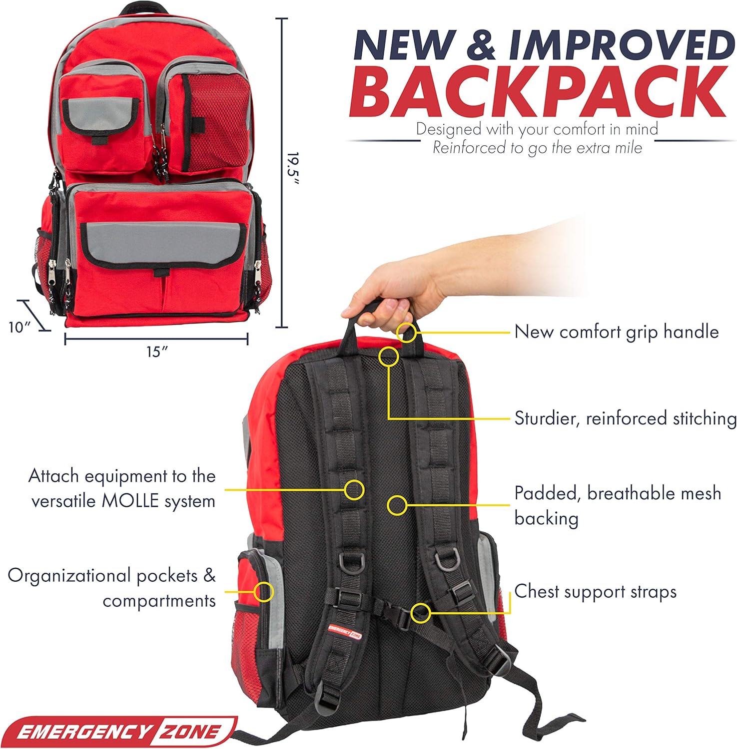 Emergency Zone 4 Person Family Prep 72 Hour Survival Kit/Go-Bag | Perfect Way to Prepare Your Family | Be Ready for Disasters Like Hurricanes, Earthquake, Wildfire, Floods | Now Includes Bonus Item! - - 