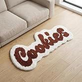 Cookies Rug – Hypebeast Cute Brown and White Cookie Tufted Rug for Preppy Room Decor, Soft Microfiber Carpet, Non-Slip Decorative Runner for Bedroom, Kids Room and Hallway, 43.3