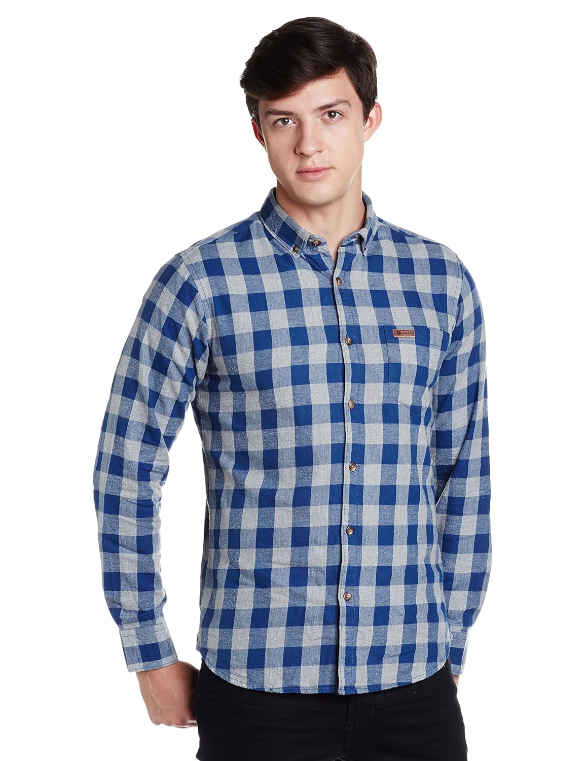symbol amazon brand men's regular fit casual shirt