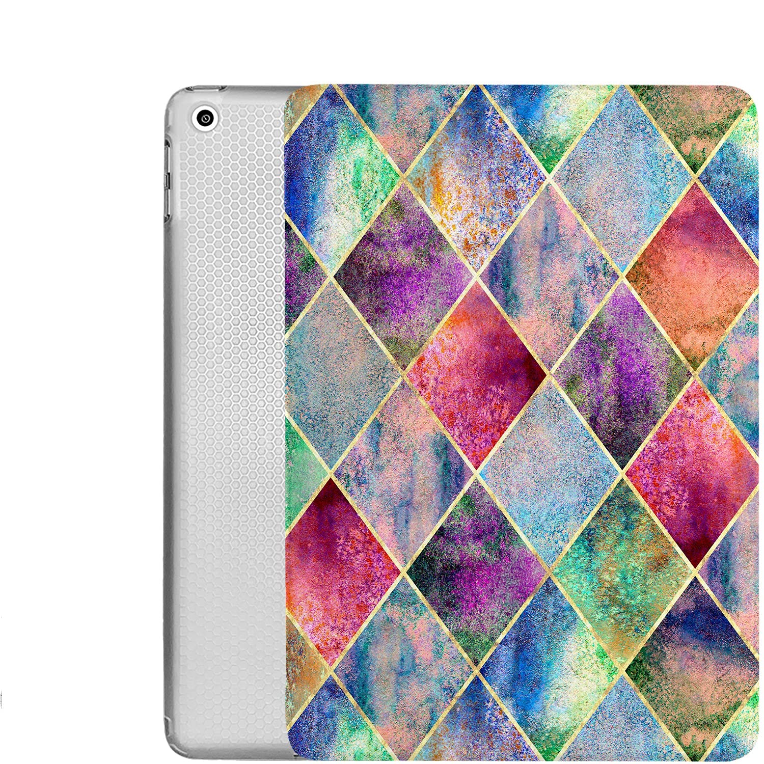 DuraSafe Cases for iPad Air 2 Gen 9.7 2014 Printed Cover A1566 MGLW2B/A MGL12B/A MH0W2B/A A1567 MGKM2B/A MH182B/A MGKL2B/A MGTY2B/A MH1J2B/A MGTX2B/A MH2V2B/A MH2W2B/A - Diamond Grid