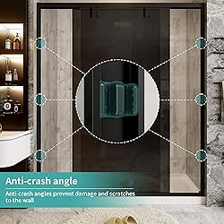 62-66" W x 76" H Semi-Frameless Double Sliding