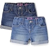 The Children's Place Baby Toddler Girls Denim Shortie Shorts 3 Pack