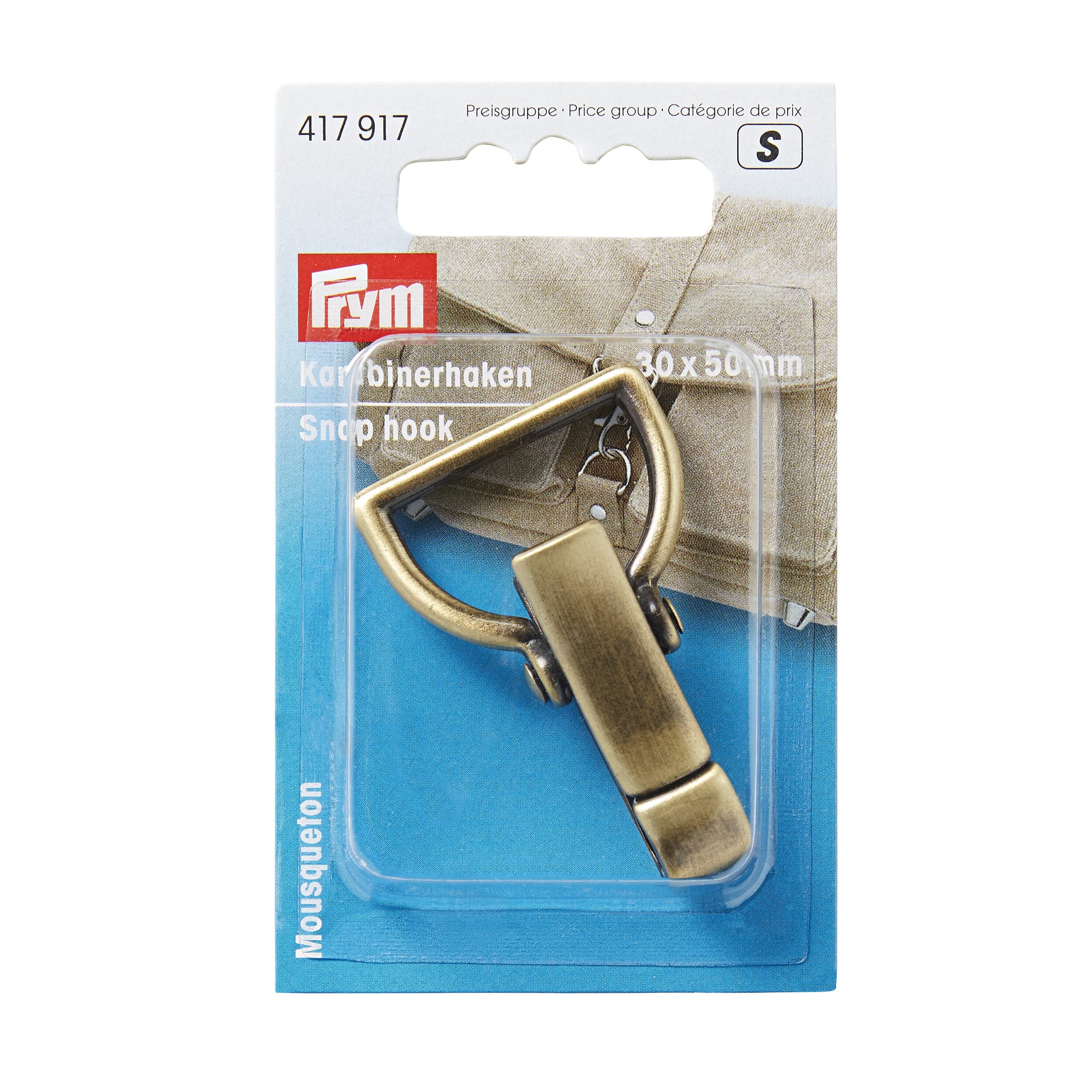 Prym 30 mm Snap Hook, Antique Brass Brushed