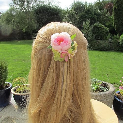 Floral Hair Clip Pink Hair Flowers Bridesmaids Flower Hair Clip