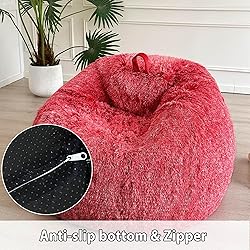 LIFEREVO Soft Red Bean Bag Chair Cover