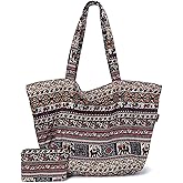 OPQRSTU Women Hippie Tote Hand Bag Large Capacity Bohemian Bag Portable Tourist Shoulder Bags