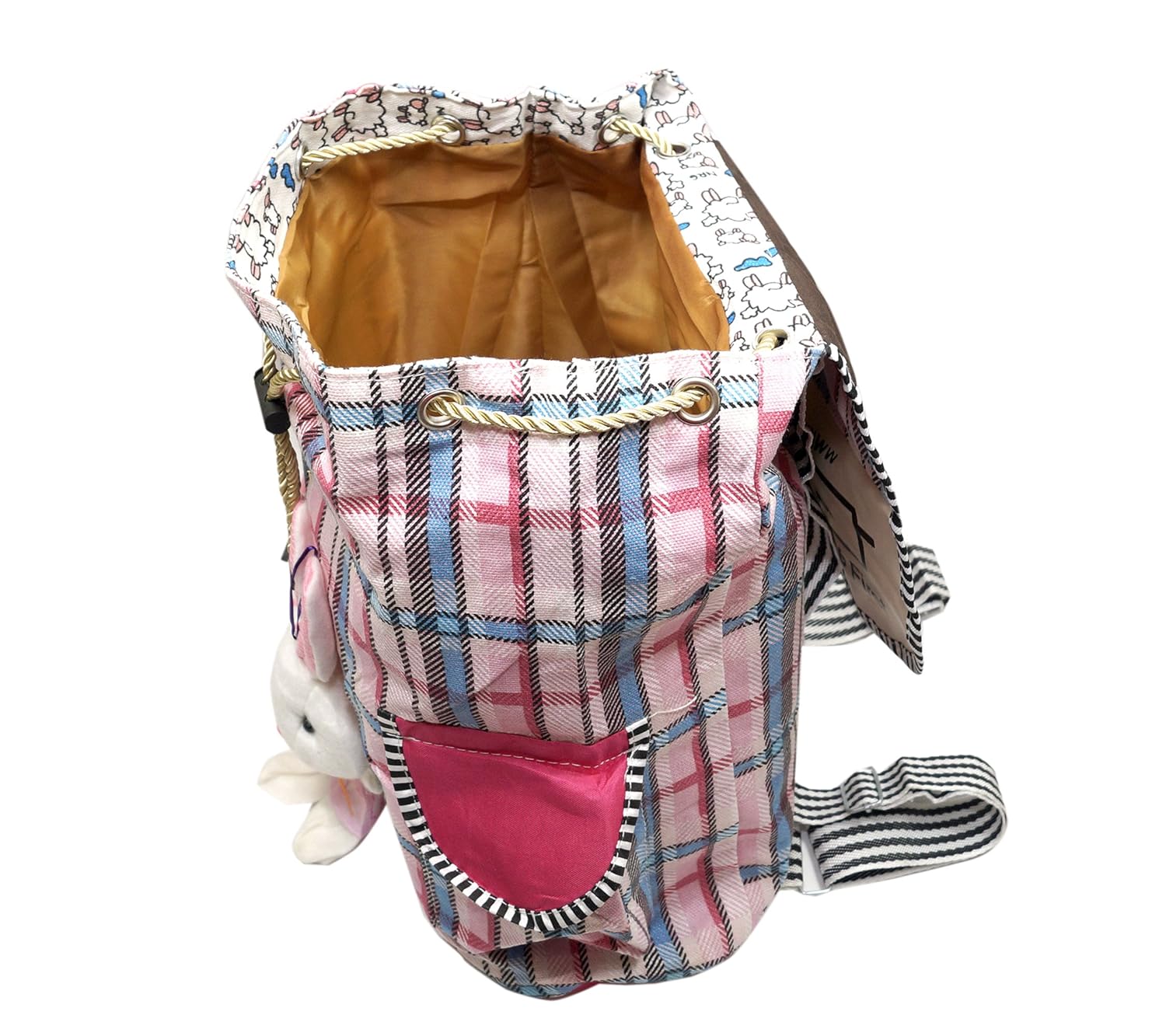 nisun women's canvas backpack with teddy, 12x6x15 inches (multicolour, college bag with teddy)