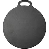 Victoria 15-Inch Cast Iron Tawa Dosa Pan, Pizza Pan with a Loop Handle, Crepe Tawa Preseasoned with Flaxseed Oil, Made in Colombia